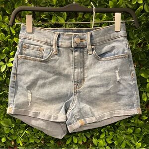 PacSun Blue Jean Shorts with Cuffed Hem and Stretchy Denim Size 24
